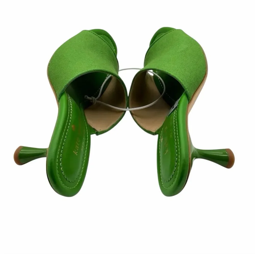 Kate Spade Marigold Elegant Green Heels Mules Size 7B NWOT